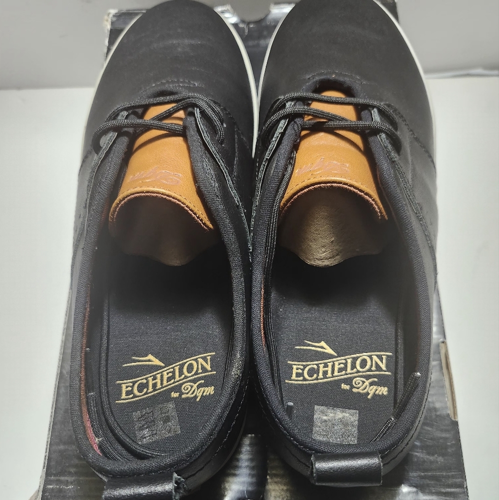 Lakai Shoes,Albany Men's Black/Brown Leather Sneakers